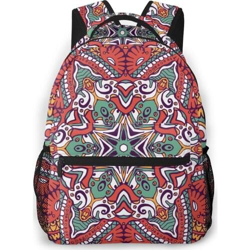 2021 Backpack Women Shoulder Bag Bohemian Tile Fashion School Bag For Teenage Girl Backpacks Travel Bag