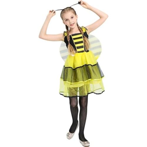 3PCS Bee Costume Set Multi-Purpose Lovely Cosplay Outfit Party Costume For Girl Clothing Accessories Stage Performance Props