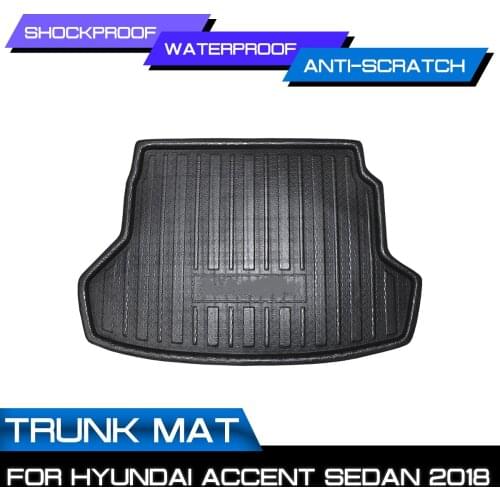 Car Floor Mat Carpet For Hyundai Accent Sedan 2018 Rear Trunk Anti-mud Cover