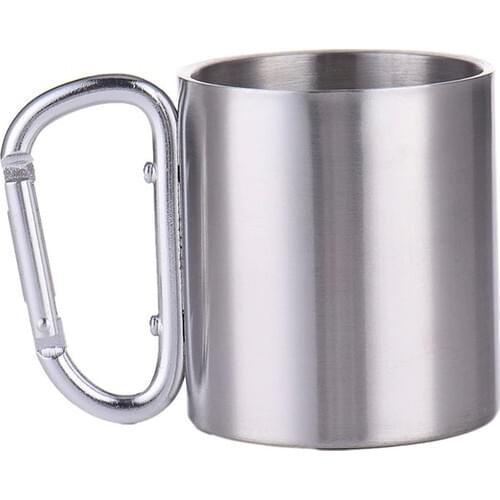 Cups tourist tableware picnic tools outdoor kitchen equipment travel cooking set Double Layers Steel Coffee Camping Cup Cup