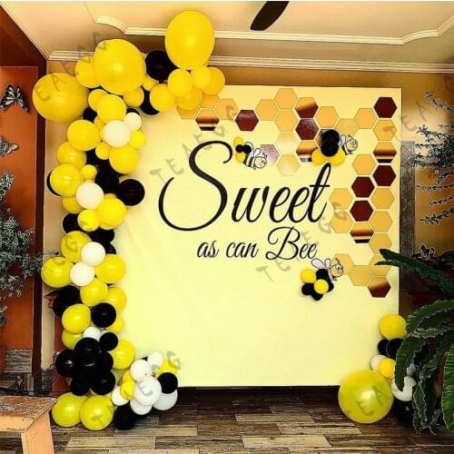 105pcs/set cute yellow black balloon garland arch for children kid happy birthday party decoration balloon Backdrop baby shower