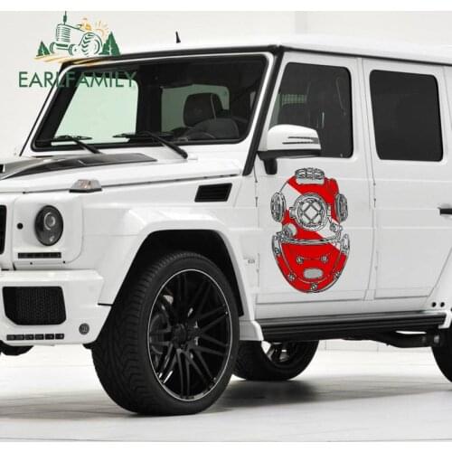 EARLFAMILY 43cm x 29.1cm For Scuba Diving Diver Helmet Car Stickers Vinyl Material Decal Occlusion Scratch For JDM SUV RV