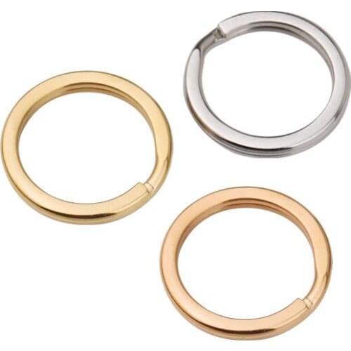 Fnixtar 20Pcs/Lot 20mm Round Keychain Ring Stainless Steel Polish Key Ring For DIY Making Car Keychain Jewelry Accessories