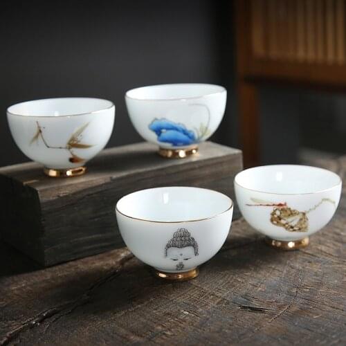 Art Flower Tea Master Cup Ceramic Zen Porcelain Cup Office Small Tea Bowl Water Cups Drinkware Teaware Accessories Home Decor