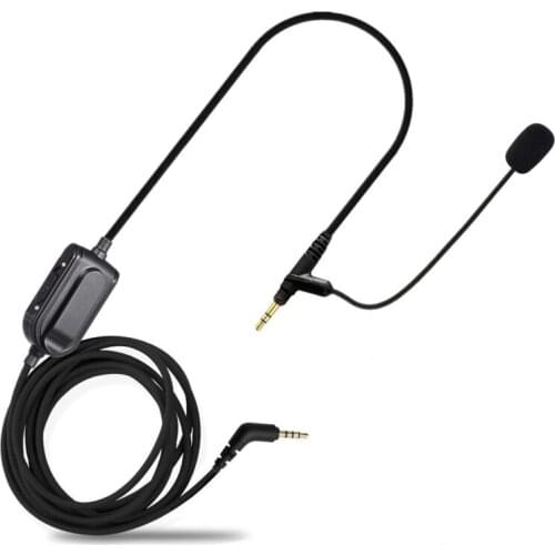 3.5mm VIP Headphone Cable with Microphone for Boompro Gaming Headset VMODA Crossfade M100 LP LP2 M80 Audio Line with Mute Switch