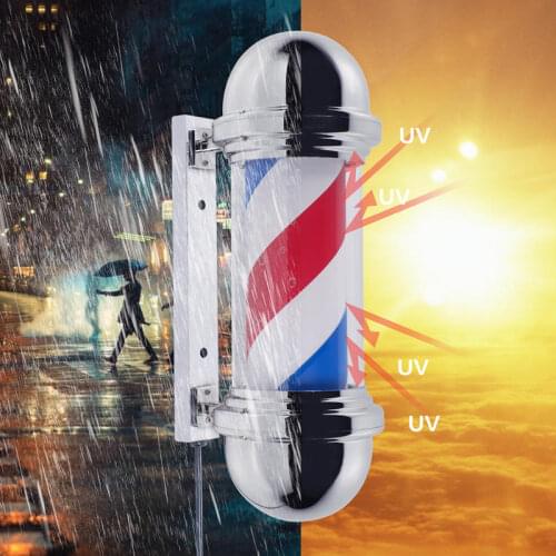 Classical Rotating LED Barber Pole Water Proof Spinning Stripes Salon Open Sign