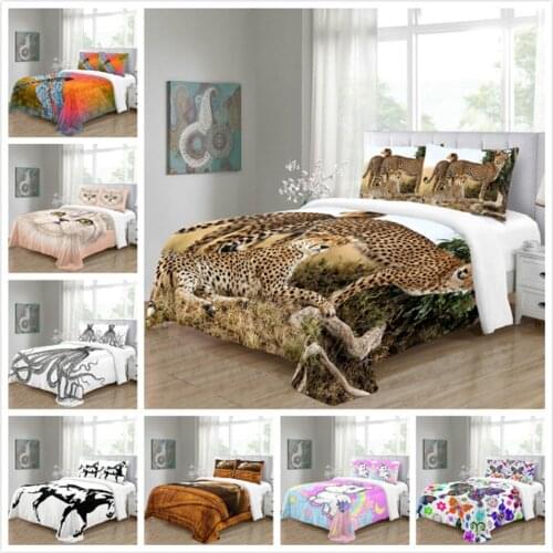 Leopard Print Bedding Set Comforter Sets with Pillowcase Bedding Set Home Textiles Queen king Size Duvet Cover