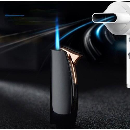 Creative Arc Windproof Blue Flame Straight Gas Lighter Inflatable Lighter Good Feel In Hand Tobacco Accessories Gift for Men