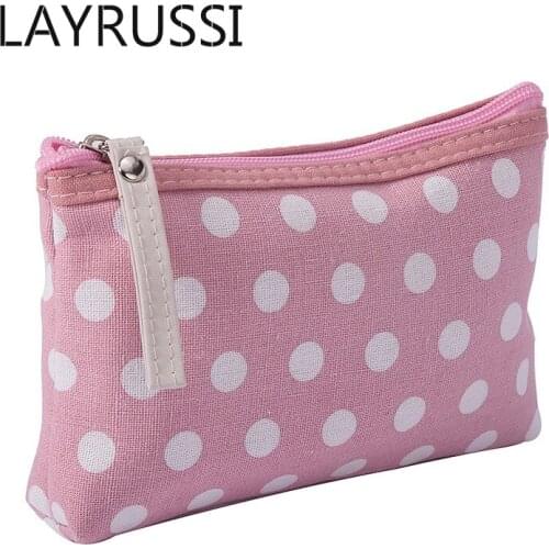 PURDORED 1 pc Vintage Dot Cosmetic Bag Women Solid Make Up Bag Travel Washing Bag Organizer kosmetyczka necessarie feminina