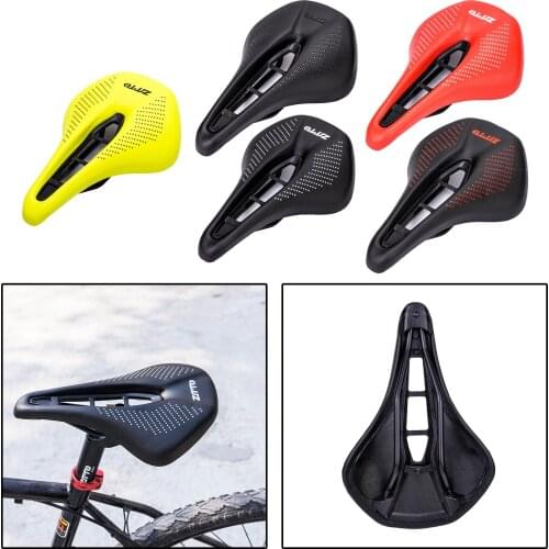 Microfiber Leather Bike Seat Lightweight Road Bicycle MTB Hollow Saddle Pad with Central Relief Zone Spare Parts