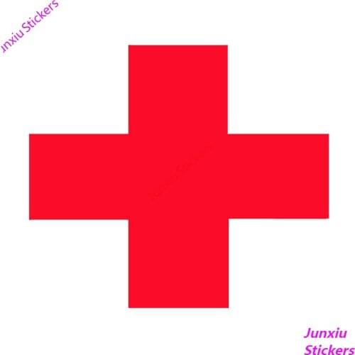 Hot Vinyl Car Sticker RED MEDICAL CROSS Accessories Styling Motorcycle Bumper Trunk Cover Scratches Decal Decoration PVC10x10cm