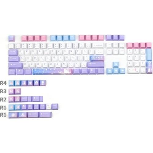 Mechanical Keyboard PBT Keycap DYE-Sublimation Cherry Profile Magical Girl Japanese Personalized Keycaps For Cherry MX Kailh BOX
