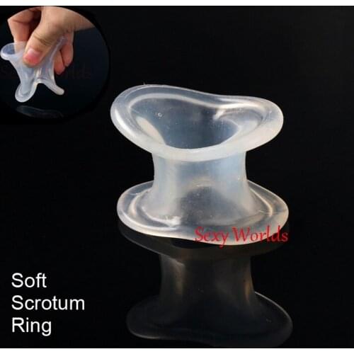 Soft Silicone Male Penis Rings Delay Scrotum Stretcher Adult Sex Toys For Men Dildo Cockring Chastity Belt