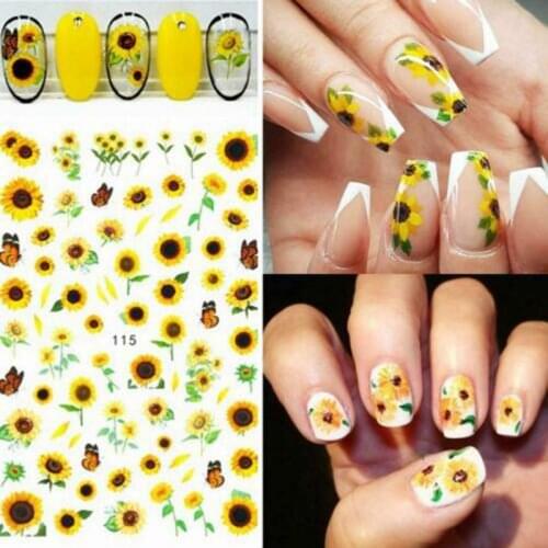Sunflower New Nail Sticker Nail Slider Art DIY Decal Self-Adhesive Nail Beauty New Fashion Professional Use Nail Decoration
