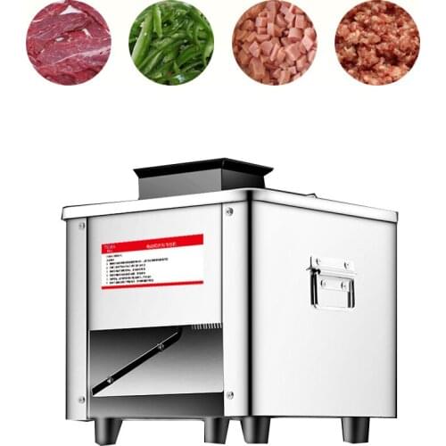 New Commercial Meat Slicer Stainless Steel Fully Automatic 850W Shred Slicer Dicing Machine Electric Vegetable Cutter Grinder