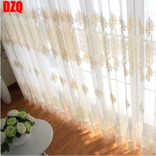 Customized New Luxury High-end Golden Embroidered European Style Villa Living Room Bedroom Balcony Partition Curtain