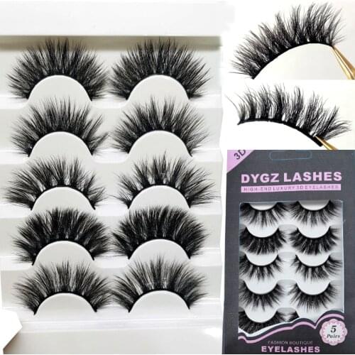 NEW 5pair lashes Crisscross False Eyelashes Super Soft Zero Touch Comfortable 3D Mink Eyelashes Makeup Eyelash Extension Lashes