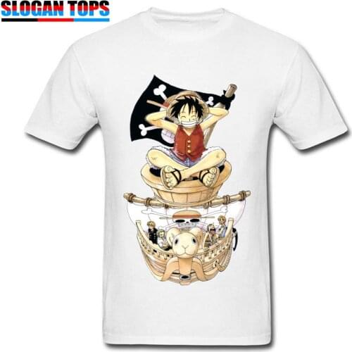 Going Merry T-shirt Men Monkey D Luffy Roronoa Zoro One Piece T Shirt Famous Japan Anime Print Tops Tees Cotton Clothes White