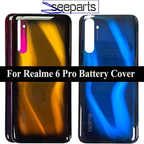 New 6.6" For OPPO Realme 6 Pro Battery Cover For Realme 6 Pro RMX2061 RMX2063 Back Cover Door Housing Battery Door Cover