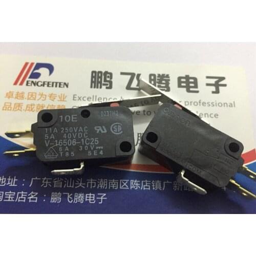 Original new 100% V-16506-1C25 small travel limit micro switch pendulum handle press reset 11A 250VAC 5A 40VDC