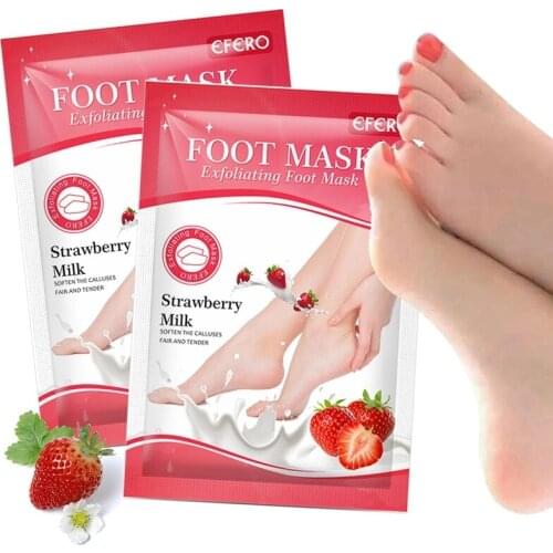 Strawberry Milk Exfoliating Foot Peeling Pedicure Socks Whitening Feet Mask Peel Foot Masks Dead Skin Repair Smooth Foot Patch