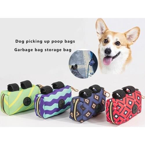 Velcro Portable Dog Poop Biodegradable Bag Dispenser Pouch Pet Puppy Cat Pick Up Poop Bag Holder Pets Supplies Garbage Bags