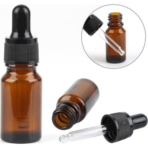 1PCS 10ml Empty Glass Reagent Liquid Pipette Bottle Eye Dropper Drop Aromatherapy Essential Oils Bottle Containers NEW