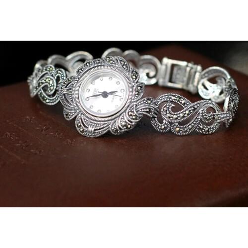 S925 pure silver refined Thai womens aesthetic temperament type bracelet watches