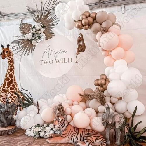 Wedding Birthday Party Celebration Decor Double Cream Peach Latex Balloon Garland Sandy White Balloon Arch Kit Baby Shower Decor