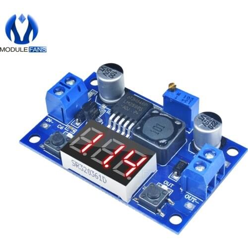 LM2596 LED Digital Voltmeter Display Buck Step Down Power Converter Module Adjustable Board DC-DC 2A Short Circuit Protection