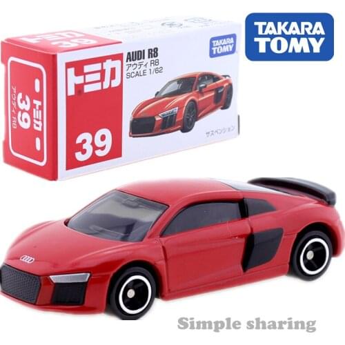Takara Tomy Tomica No.39 Audi R8 Model Kit 1/62 Miniature Diecast Car Funny Kids Bauble Hot Pop Baby Toys Collectibles