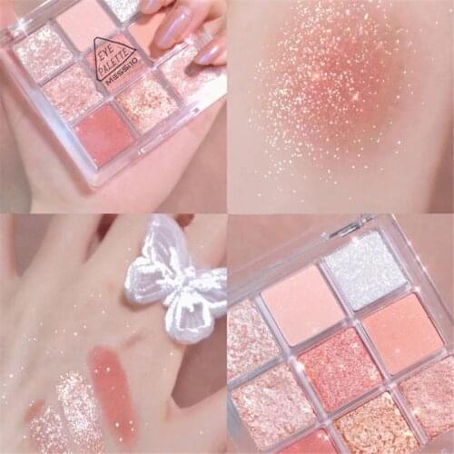 MESSILO Shiny Explosion 9 Colors Eyeshadow Makeup Palette Matte Flash Natural Make Up Effect Eye Shadow Women Beauty Cosmetics