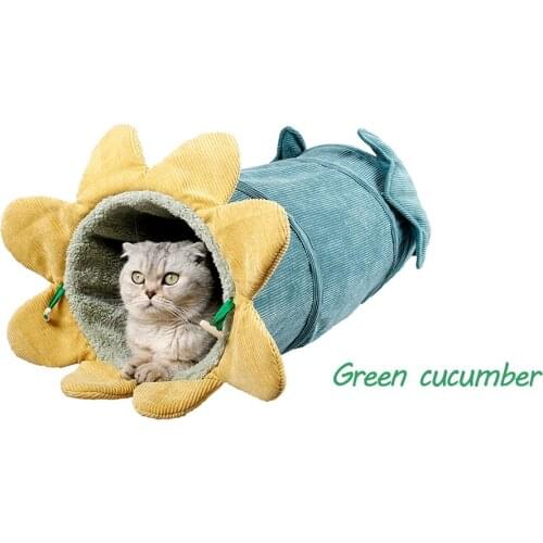 Hot Newest Collapsible Tunnel Warm Vegetable Shaped Toy Pet Tube for Cat Dog Pet Cat Kitten 2-Way Training Play Toy Pet Supplies