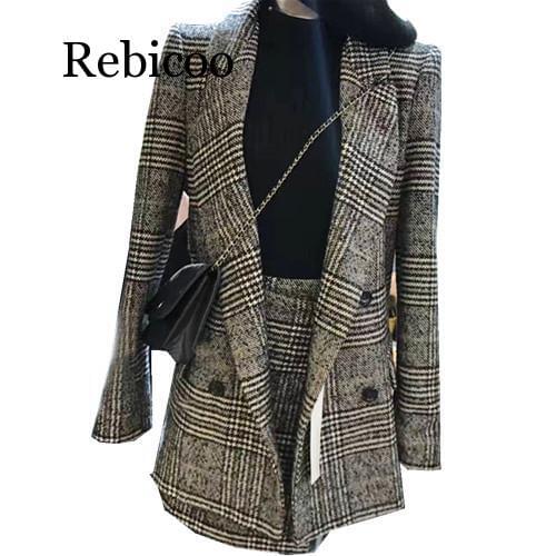 Thousand Birds suit jacket autumn suit female fashion two sets of new temperament women small suit skirt