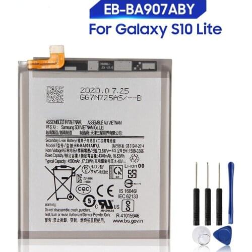 Original Replacement Samsung Battery EB-BA907ABY For Samsung Galaxy S10 Lite Genuine Battery 4500mAh