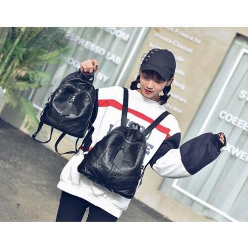 Free Shipping New Womens High Quality Soft Pu Leather Backpack Fashion Casual Double Shoulder Bags Travel Backpack