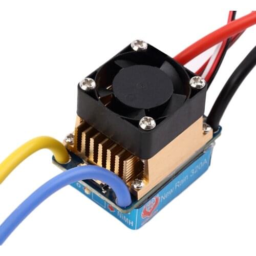 1pcs Brushed ESC New Rain 320A Waterproof Brushed ESC 3S with Cooling Fan 5V 3A BEC T-Plug For 1/10 RC Car