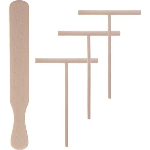 2/4/6pcs Pancake Cooking Utensils Wooden Crepe Spreader and Spatula Tortilla Rake Batter Spreading Tools Pancake Tool Kit