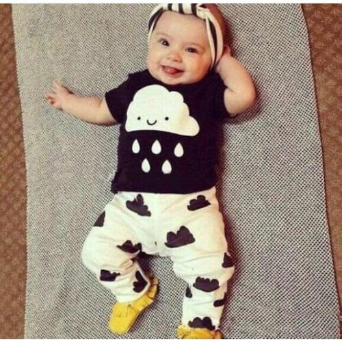 2pcs 2016 New Arrive Newborn Baby Bebe Babes Boys Girls Costume Set T-shirt T Shirts + Pants Kid Suit Kids Suits Summer Clothes