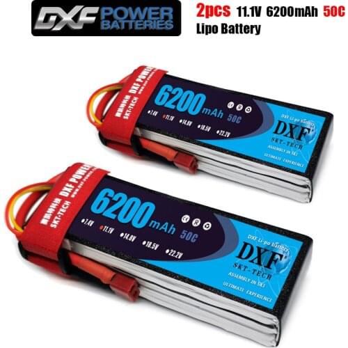 2020 DXF 2PCS lipo battery 3S 11.1V 6200mah 50C Max 100C Toys & Hobbies For Helicopters RC Models Li-polymer Battery