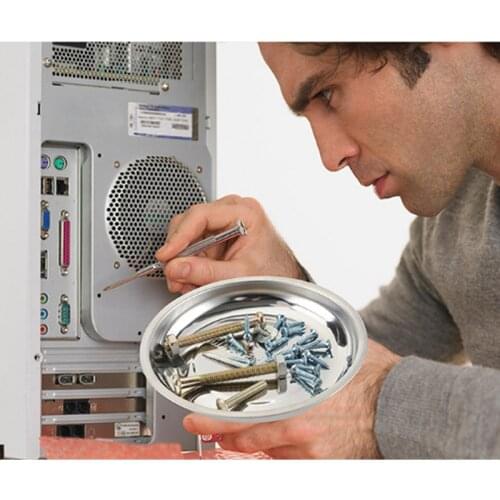 3" 4" 6"Magnetic Parts Tray Plate Screws Nut Bolt Storage Container Tools Organizer Holder Round Stainless Steel Bowl car repair