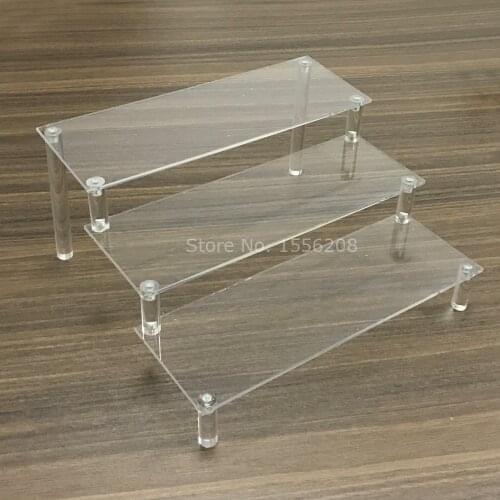 3 Tier Acrylic Rectangle Cupcake Stand Dessert Display Step Rack Wedding Party Decoration 105mm Width Each Layer