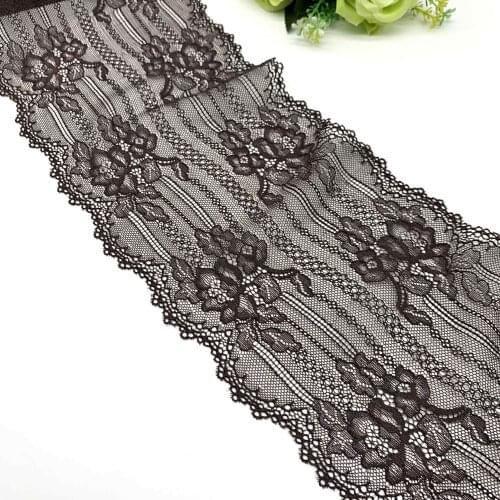 3y/Lot Width 18cm Stretch Elastic Lace Trim Coffee DIY Crafts Sewing Supplies Decoration Accessory For Garment Underwear Fabric