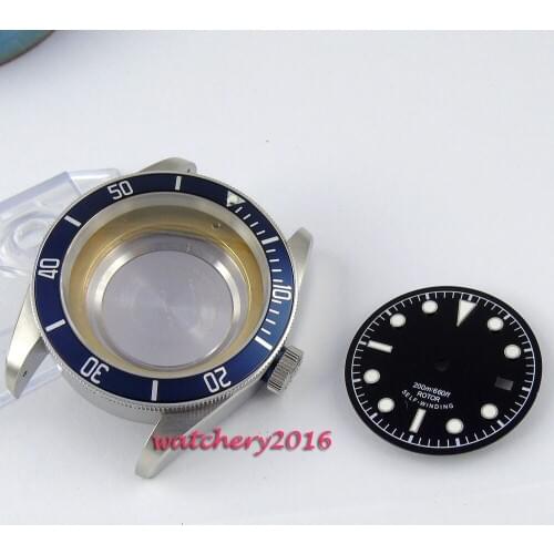 41mm Corgeut sapphire glass date fit 8215 2836 automatic movement Watch Case+Dials