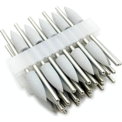 50pcs/lot Grey Dental Polisher Silicone Rubber Polishing Drill Bits for Oral Intial Resin Base Hidden Denture Polishing Burs
