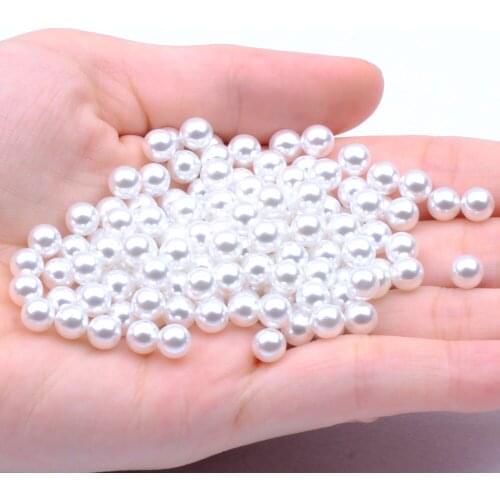 6mm 100pcs Small Pack Multiple Colors No Hole Round Pearls Imitation Pearls Dresses DIY Jewelry Nail Art Decorations