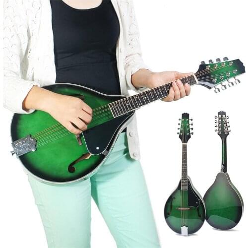 8-String Basswood Mandolin Musical Instrument Green String Mandolin Stringed Instrument