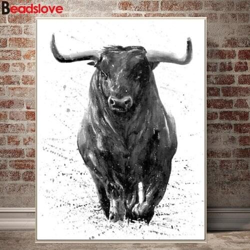 Diy Diamond Embroidery Animal bull Diamond Painting Rhinestone pictures diamond mosaic Cross Stitch full Round Square Drill