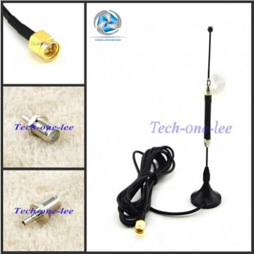 4G 10dbi LTE Antenna Aerial 698-960/1700-2700Mhz SMA Male RG174 3M Clear Sucker + Adapter SMA Female to CRC9 Male