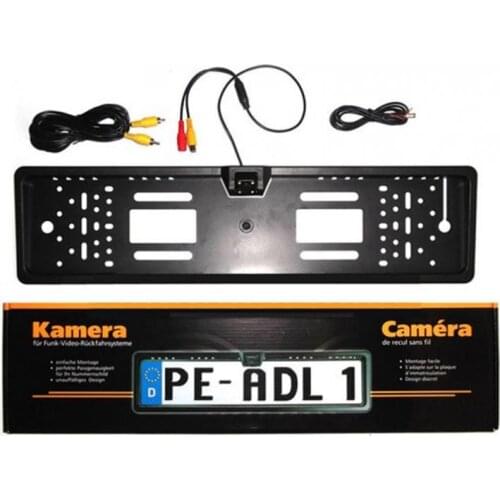 Car Rear View Camera 12V Auto Parktronic EU Car License Plate Frame Night Vision 170 Degree Back Up Reverse Camera with 4 LED